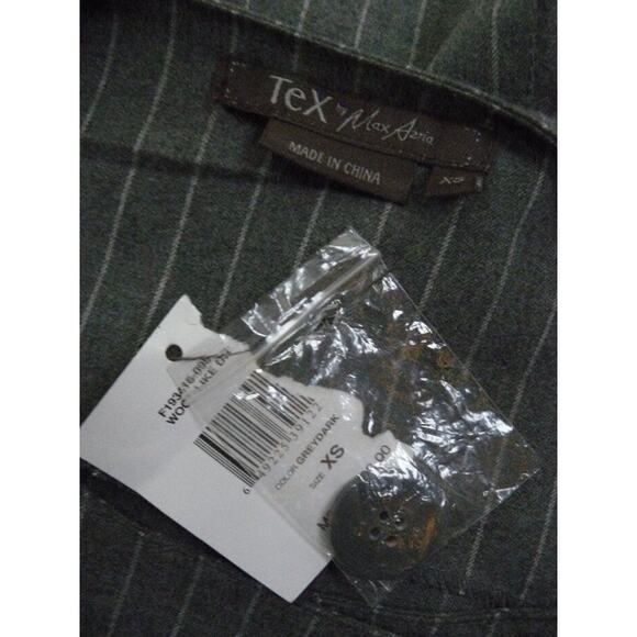 Tex by MaxAzria Dark Grey Wool-Like Pin Stripe Sheath Dress XS NWT - Picture 9 of 9